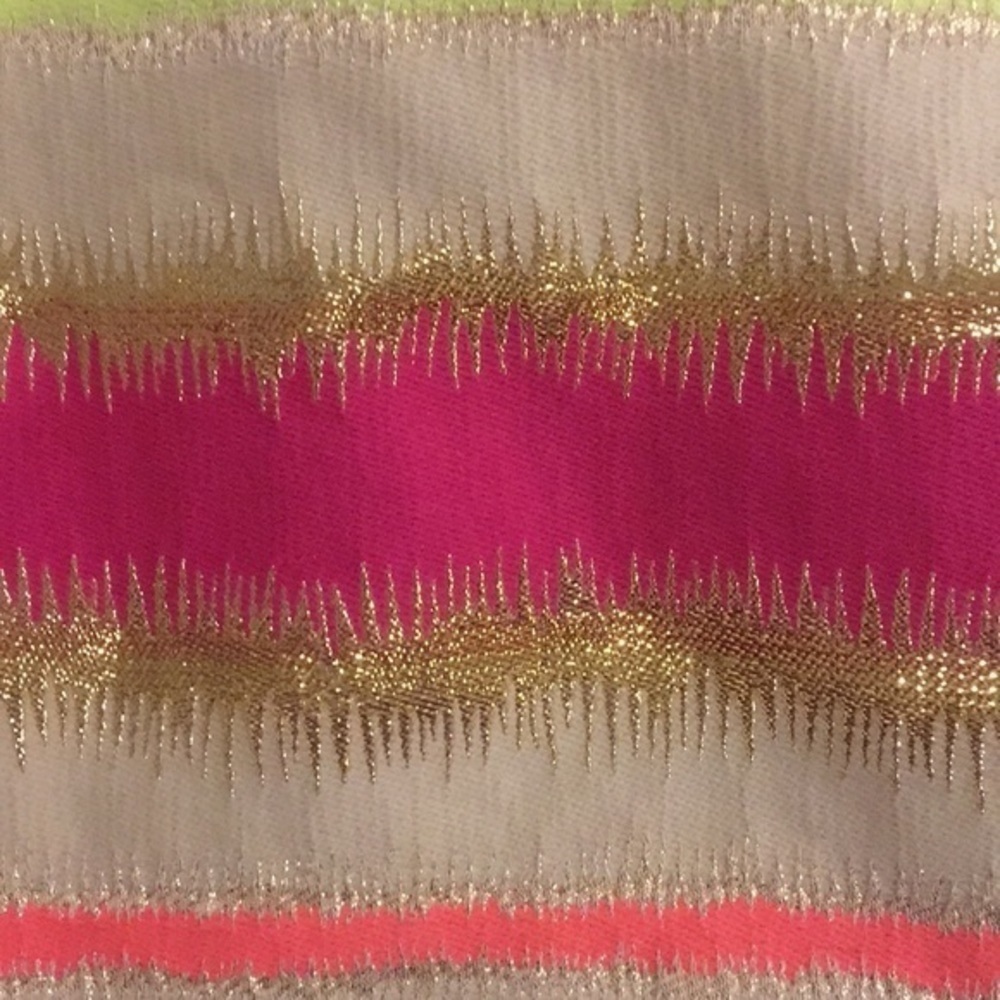 NWT Laundry Neon & Gold Stripe T back Dress 8 $225​ - Picture 5 of 8